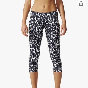 Adidas Capri Leggings Mod Digital Print Black & White Size Small
